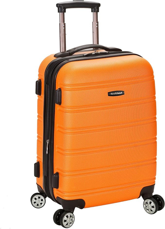 Rockland Melbourne Hardside Expandable Spinner Wheel Luggage, Orange, Carry-On 20-Inch