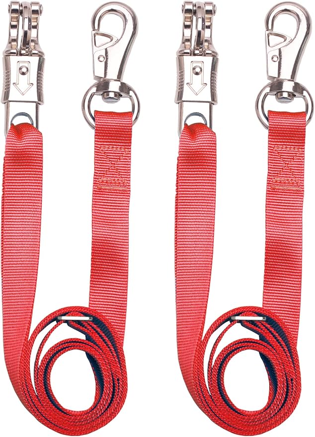 Adjustable Nylon Cross Ties （2 Pack）-Cross Tie with Panic Snap and Bull Snap - Adjusts from 44.5" to 78.3"
