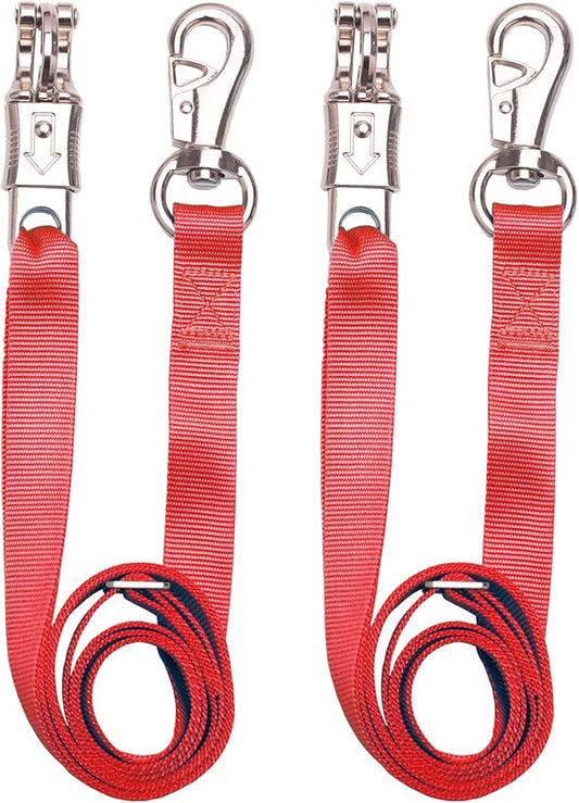 Adjustable Nylon Cross Ties （2 Pack）-Cross Tie with Panic Snap and Bull Snap - Adjusts from 44.5" to 78.3"