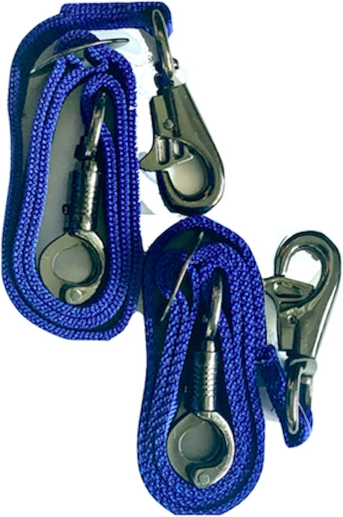 Majestic Ally Pack of 2, Double Thick Trailer Tie for Horse Haulage with Adjustable Buckle, Panic Snap and Bull Snap – 1 Inch by 36 Inch (Royal Blue)