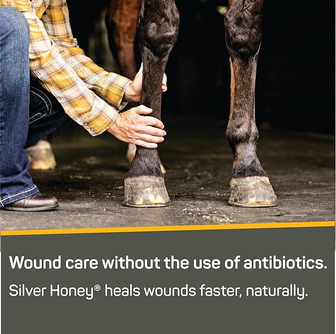 Absorbine Silver Honey Rapid Wound Repair Spray Gel 8oz Bottle, Manuka Honey & MicroSilver BG, Horse & Large Animal Wound Care
