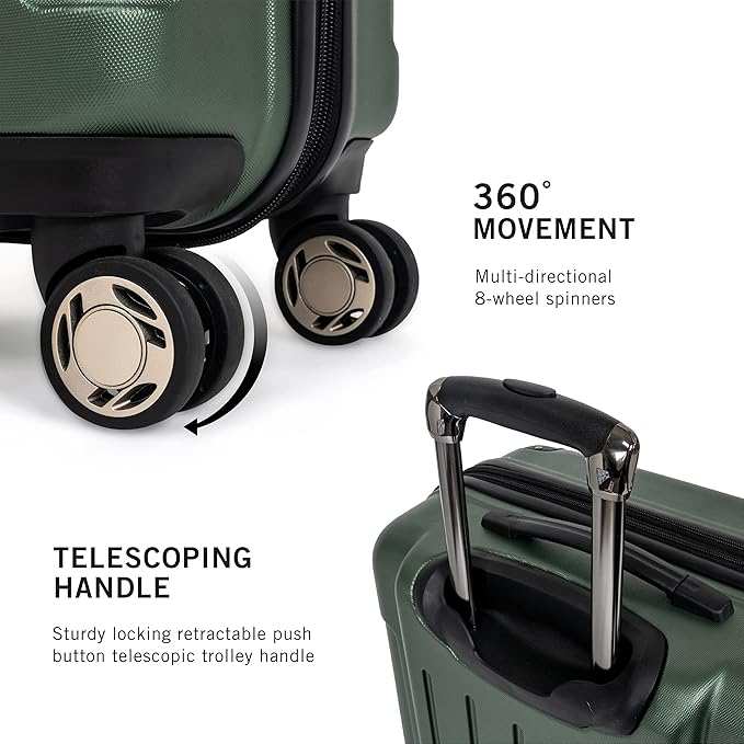 Kenneth Cole REACTION Renegade Luggage 拡張可能 8輪スピナー 軽量ハードサイドスーツケース、シラントロ、3点セット (20/24/28インチ)