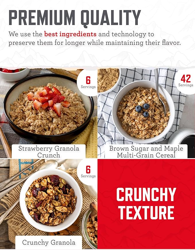 ReadyWise 非常食 – 120食分 朝食バケツ、フリーズドライ＆乾燥食品、バックパッキング、キャンプ用品、備蓄用品に最適なサバイバル食料キット、最長25年の保存期間