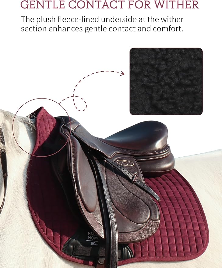 Harrison Howard All-Purpose Saddle Pad Suede Saddle Pad for Horses Use During Everyday Riding