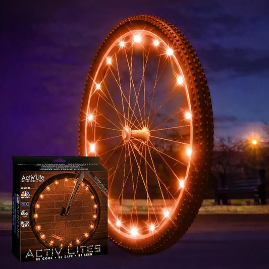Activ Life LED Bike Wheel Lights with Batteries Included! Get 100% Brighter and Visible from All Angles for Ultimate Safety & Style (1 Tire Pack)