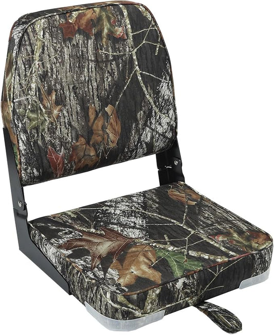 ERGOSEAT Folding Boat Seats Padded Camo Fishing Boat Chair with Backrest Marine Bass Jon Boat Seat
