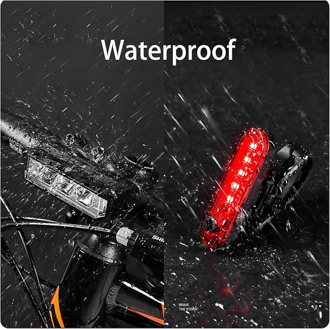Bike Light Set for Night Riding,Bright Rechargeable Bicycle Headlight Set High Beam Low Beam,USB LED Bicycle Light,Waterproof Bike Headlight and Taillight for Adult Kid Mountain