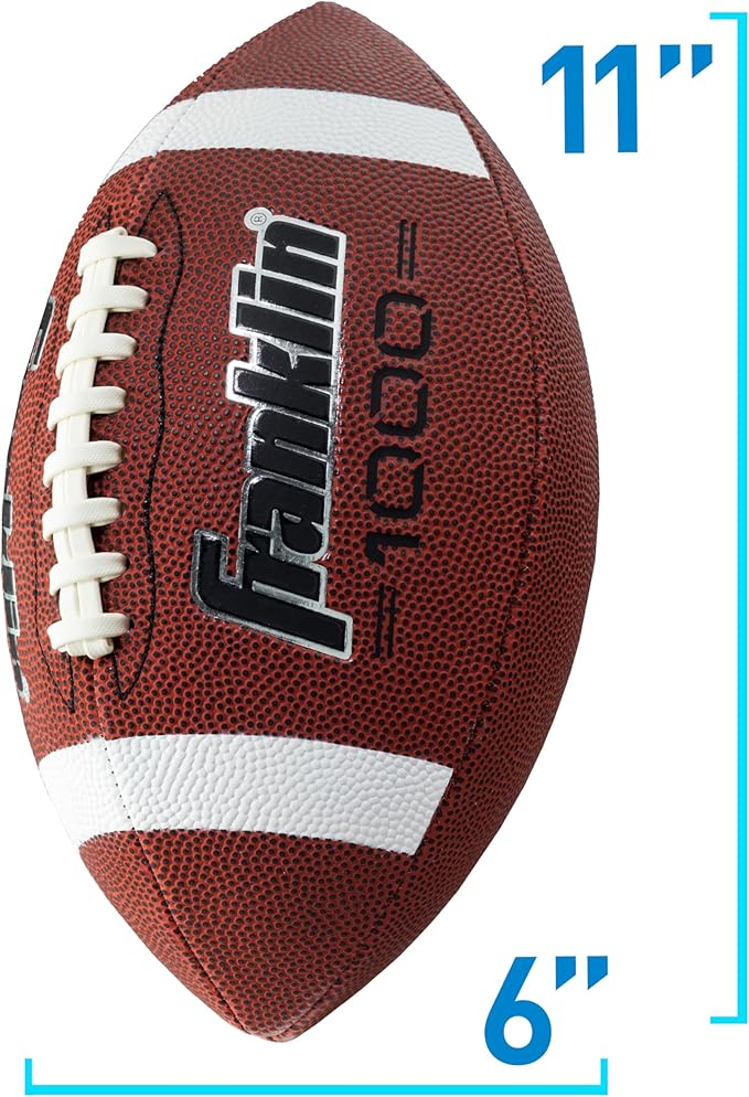 Franklin Sports ユース&アダルト向けフットボール - 高グリップ 1000 公式サイズ、ジュニア&ピーウィーキッズ用 - 1個パック + 12個パック