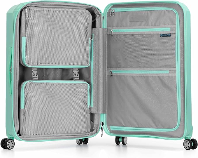 Traveler's Choice Pagosa ハードシェル 拡張可能荷物 スピナーホイール付き、ミント、2ピースセット（22/26）