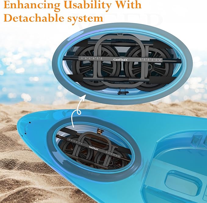 GanFind Kayak Cart Canoe Trolley Carrier Kayak Accessories Transport Dolly with Solid Foam Wheels Detachable Frame Pole and Crossbar