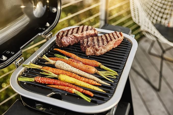 Weber Lumin Compact Outdoor Electric Barbecue Grill, Blue - Great Small Spaces such as Patios, Balconies, and Decks, Portable and Convenient