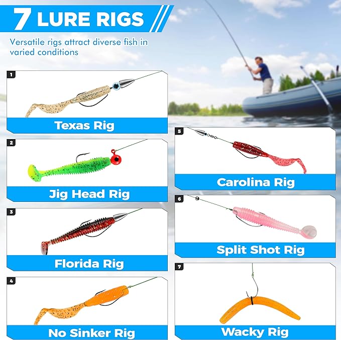 PLUSINNO Fishing Lures, 137Pcs Tackle Box with Tackle Included, Crankbaits, Spoon, Hooks, Weights & Other Accessories, Fishing Bait Lure Gear Kit Gift for Men Bass Freshwater
