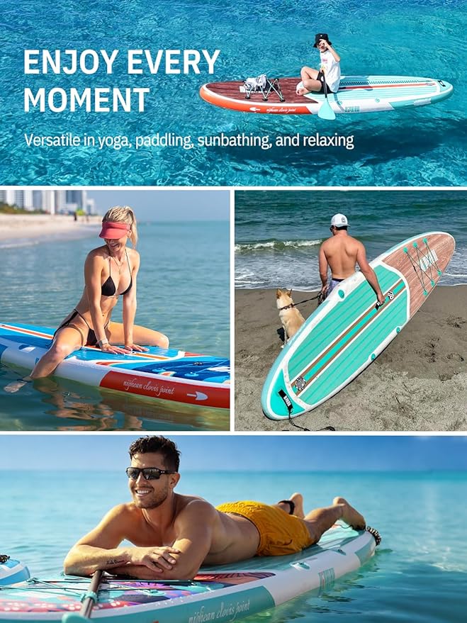 Niphean Inflatable Stand Up Paddle Board with SUP Accessories, Anti-Slip EVA Deck, 10’6’’ Inflatable Paddle Boards for Adults & Youth of All Skill Levels