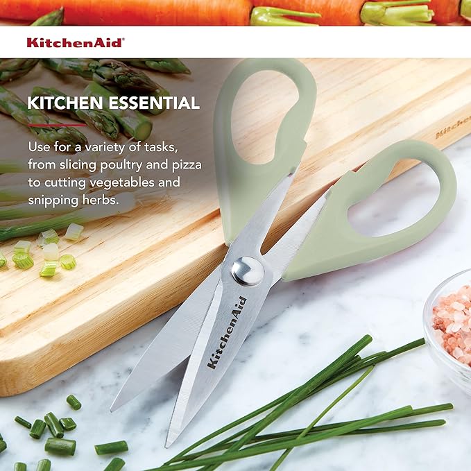 KitchenAid 万能キッチンはさみ 保護シース付き 丈夫なステンレススチール製、食洗機対応、ソフトグリップの快適なハンドル、8.72インチ、ピスタチオ (2個パック)