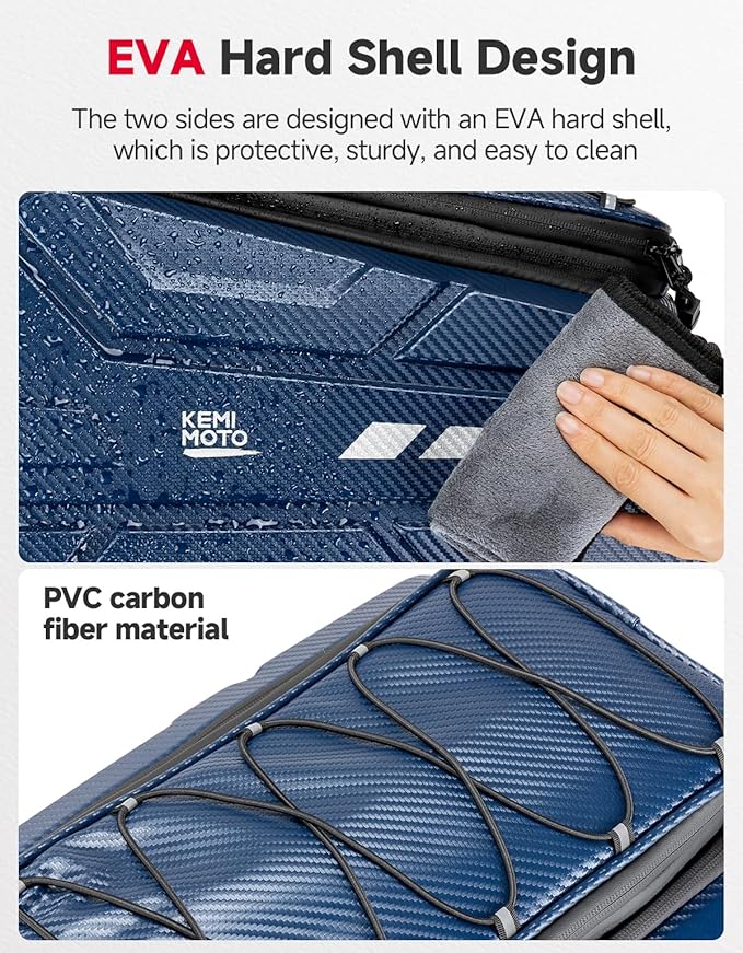 KEMIMOTO 40L E-Bike Battery Bike Bags for Rear Rack, EVA Hard Shell Bag with Reflective Strip and Waterproof cover, Ebike Trunk Bicycle Seat Pannier for Commuter Travel
