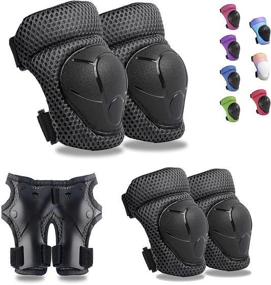 Knee Pads Elbow Pads Wrist Guards Set for Kids,Upgraded Protective Gear for Toddle 4-12 Boys or Girls Children Roller Skating Scooter Skateboarding Bike Roller Blade