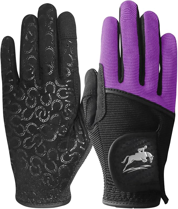 FINGER TEN Womens Horse Riding Gloves Premium Equestrian Horseback Gloves for Ladies, Mesh Breathable Lightweight Comfortable Grip Summer Color Pack