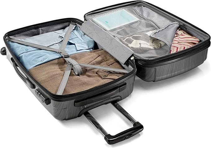 Samsonite Winfield 2 ハードサイド 拡張可能 スピナーホイール付きスーツケース、チャコール、24インチ（受託手荷物Mサイズ）