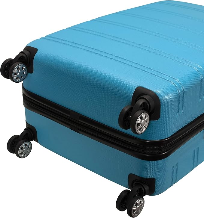 Rockland Melbourne Hardside Expandable Spinner Wheel Luggage, Turquoise, 2 Piece (20"/28")