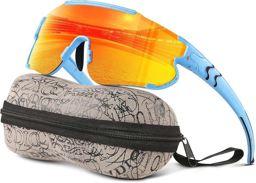 Kids Baseball Polarized Sunglasses: Sports Sunglasses for Boys Girls 3-12 Youth Sun Glasses for Cycling Running