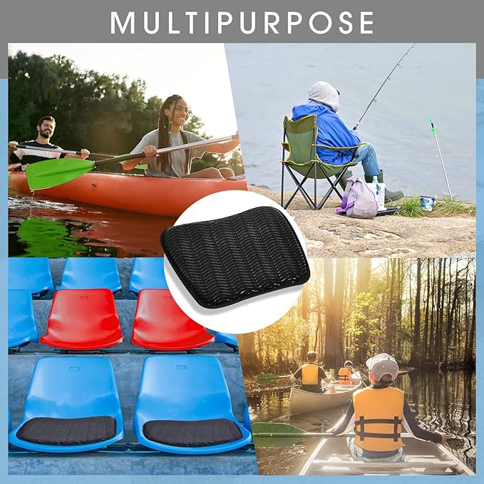 Lewtemi 2 Pcs Kayak Seat Cushion Comfortable Kayak Seat Pad Anti Slip Waterproof Boat Cushion for Inflatable Canoe Boat Kayaking Drifting Rafting Fishing Accessory Water Sports Outdoor, 15 x 12''