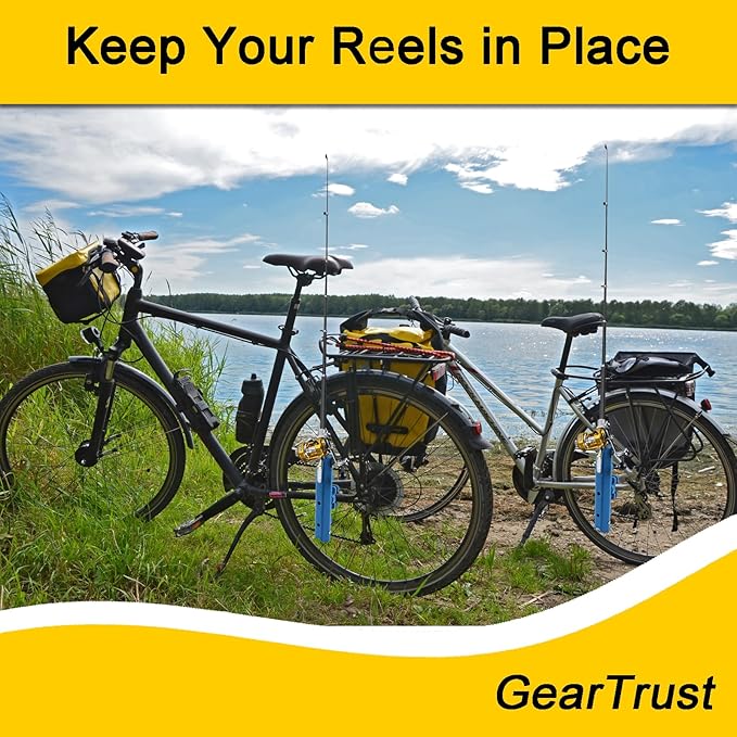 Fishing Rod Holder for Bike, Rotatable Fishing Pole Holder for Bike with Pole Mount Clamp, Fishing Rod Rack for Beach Car, Fishing Chair, ATVS, Boats, Carts