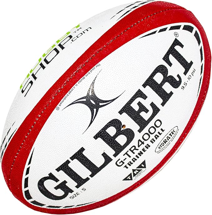 World Rugby Shop X Gilbert G-TR4000 Rugby Ball - Adult and Youth Sizes 3, 4, and 5 - Hand Stitched - 3 Ply Construction