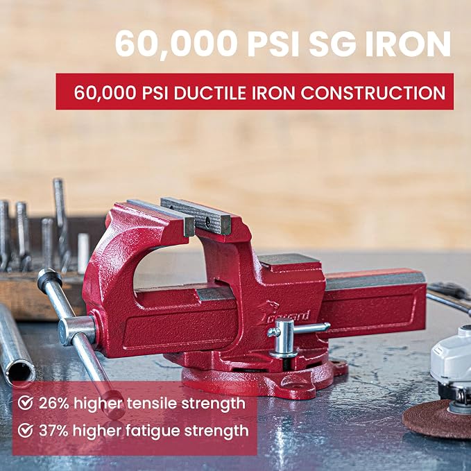Forward 1305 5 Inch Bench Vise Workbench Vise with Anvil and Swivel Base
