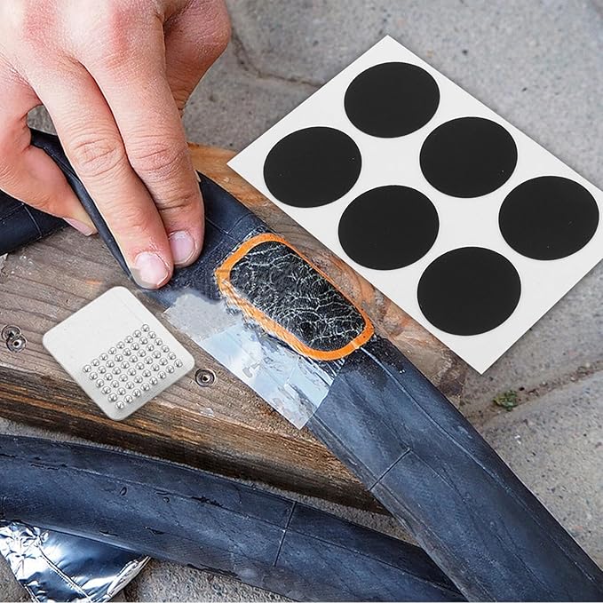 COHEALI Bicycle Tire Repair Kit with 18 Patch Pieces, 2 Tire Levers, and – Tubeless Puncture Repair Tools for Mountain Bike Maintenance and Cycling Emergency Use