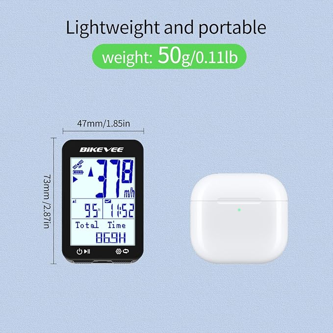 GPS Bike Computer Wireless Bicycle Speedometer Odometer 9 Languages Auto Backlight Auto Start Stop IPX7 Waterproof 2.4 Inch LCD Supports MPH KMH