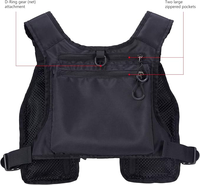 BASSDASH FV08 Ultra Lightweight Fly Fishing Vest for Men and Women Portable Chest Pack One Size Fits Most
