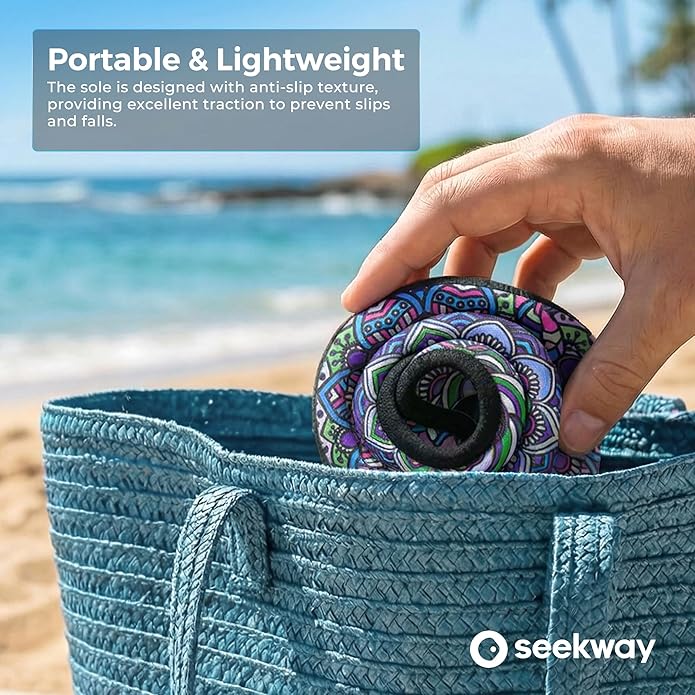 SEEKWAY Water Shoes Women Men Adult Quick-Dry Aqua Socks Barefoot Non Slip for Beach Swim River Pool Lake surf Black SK002(U)