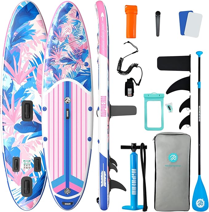 Niphean Inflatable Stand Up Paddle Board with SUP Accessories, Anti-Slip EVA Deck, 10’6’’ Inflatable Paddle Boards for Adults & Youth of All Skill Levels