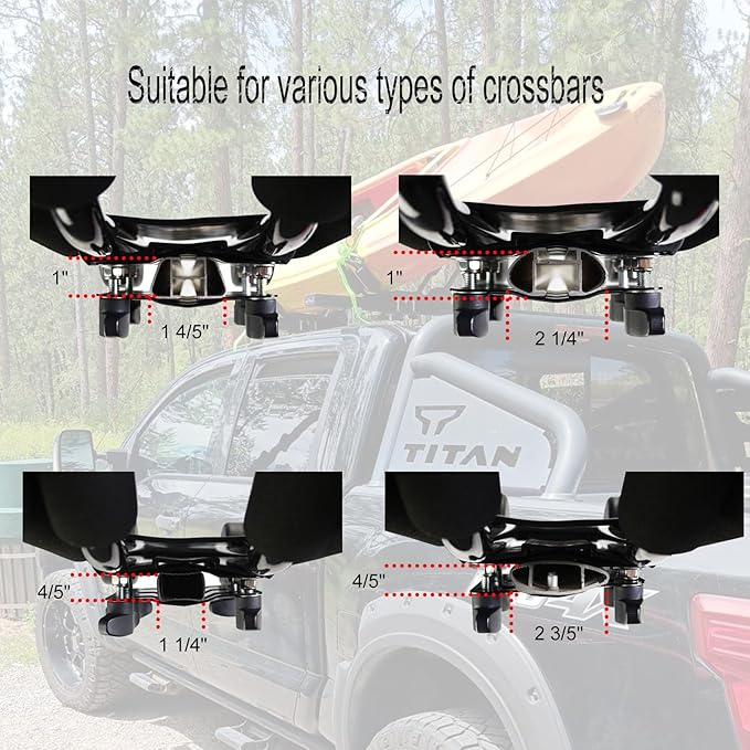 Folding Kayak roof Rack Adjustable for Kayak/Canoe/SUP,J-Bar Rack on Roof Mounting On SUV, Car and Truck Crossbars. (23-krf-1)