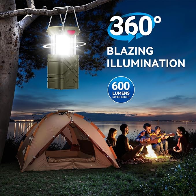 LETMY 4個セット キャンプランタン、充電式LEDランタン、ソーラーランタン 電池式 ハリケーンランタン フラッシュライト 3種類の給電方法&USBケーブル付き 緊急時、停電、ハリケーン対策用