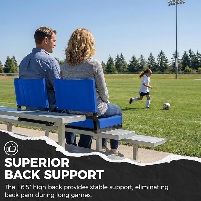 SPORT BEATS Stadium Seats with Back Support Bleacher Chairs with Back and Cushion Thick Padded Bleacher Seats Includes Shoulder Strap