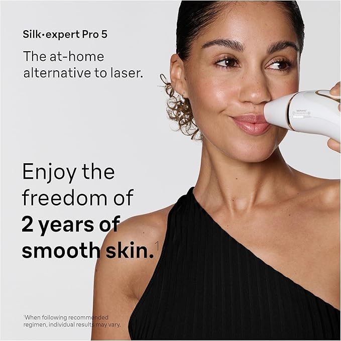 Braun IPL, Silk·Expert Pro 5, IPL Hair Removal for Women and Men, Permanent Laser Hair Reduction At-Home, 4 Heads, IPL5347