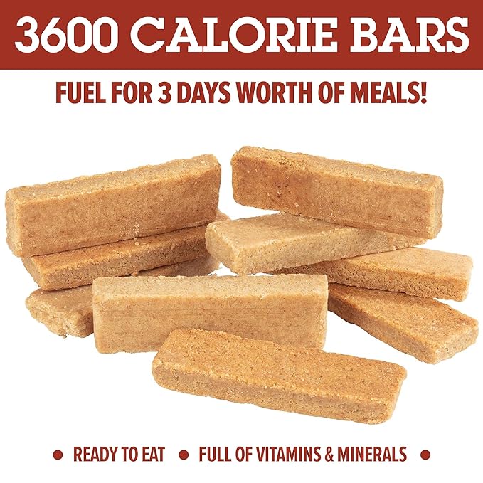 Emergency Food Rations- 3600 Calorie Bar (Vanilla Poundcake) - 3 Day, 72 Hour Ready To Eat Supply For Disaster, Hurricane, Flood Preparedness - Non Thirst Provoking - 5 Year Shelf Life