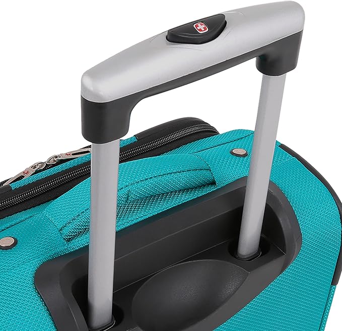 SwissGear Sion Softside Expandable Luggage – Large Checked Suitcase with 360 Degree Wheels & Retractable Handle – 29 Inch, Perfect for 7-9 Night Trips – Teal