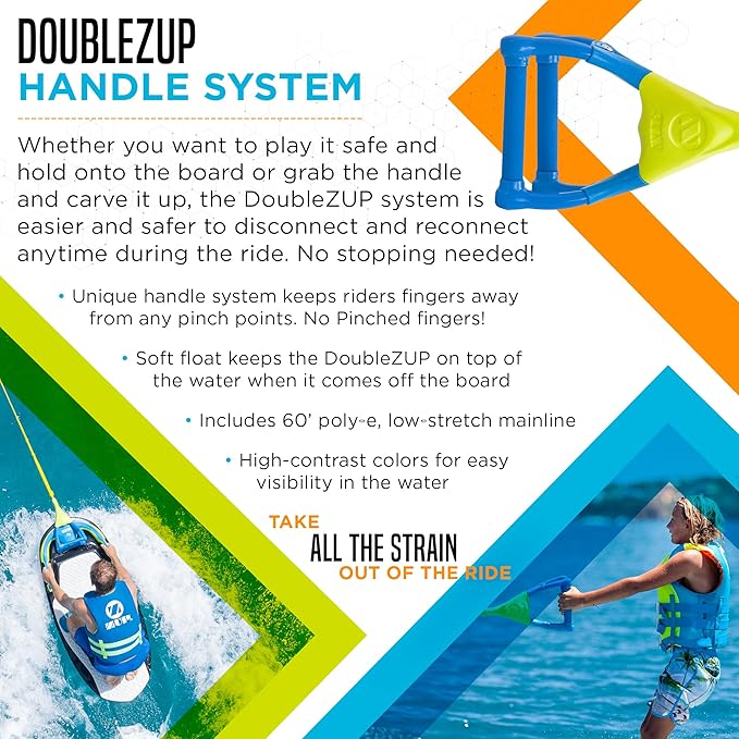 ZUP You Got This 260 Board and Handle Combo with EVA Foam Padding, All-in-One Kneeboard, Wakeboard, Wakeskate, and Wakesurf Board for Kids, Teens, and Adults, 51.7" x 23.8" x 4.6"