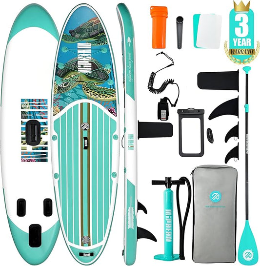 Niphean Inflatable Stand Up Paddle Board with SUP Accessories, Anti-Slip EVA Deck, 10’6’’ Inflatable Paddle Boards for Adults & Youth of All Skill Levels