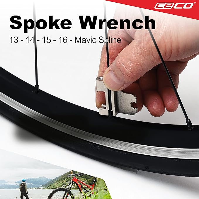CECO USA 17 Function Bike Tool with Chain Breaker, Bicycle Multi Tool, Ultra Slim, Compact Pocket Sized, Lightweight, High Strength CR-V 6150 Tool Steel, Easy To Carry, Case Pouch Included, Quality