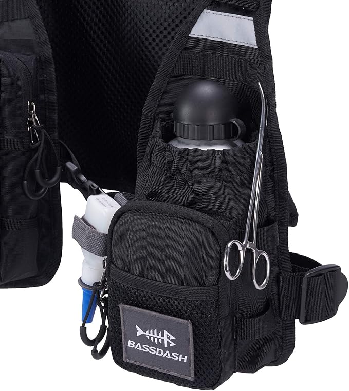 BASSDASH FV08 Ultra Lightweight Fly Fishing Vest for Men and Women Portable Chest Pack One Size Fits Most