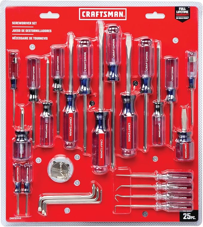 CRAFTSMAN Screwdriver Set, Assorted, 25-Piece (CMHT65046)