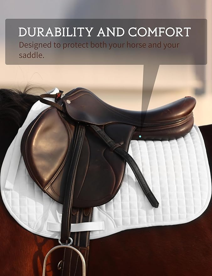 Harrison Howard All-Purpose Saddle Pad Suede Saddle Pad for Horses Use During Everyday Riding