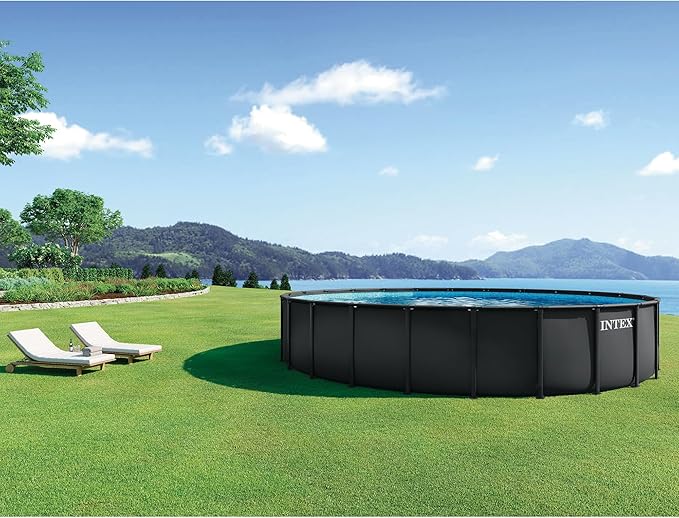 INTEX Ultra XTR 24 ft x 52 in Above Ground Pool Set, Round Swimming Pool with Steel Frame, 2100 GPH Sand Filter Pump, Ladder, Cover, & Ground Cloth