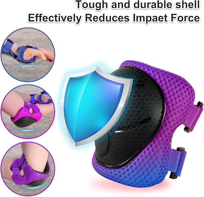 Knee Pads for Kids 3-14 Years Toddler Knee and Elbow Pads with Wrist Guards for Bicycle Scooter Roller Skates Skateboarding