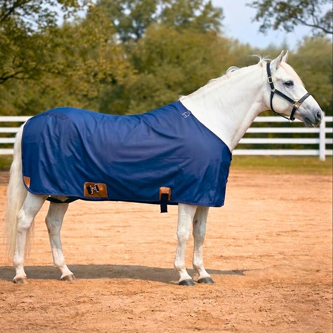 Nylon Horse 420D Stable Sheet | Breathable & Durable Horse Sheet | Keeps Coat Clean, Smooth & Shiny | Adjustable Fit Summer Sheet (60"– 86" Sizes)