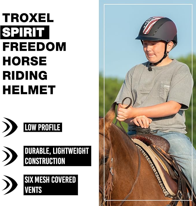 Troxel Spirit Full Coverage Horse Riding Helmet, Low-Profile Adjustable Design, Safety Horseback Riding Gear