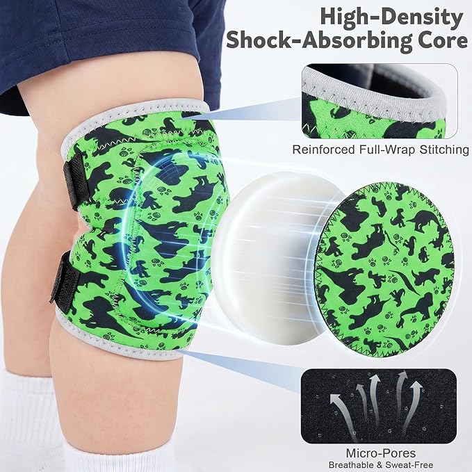 Soft Toddler Knee Pads and Elbow Pads Set with Bike Gloves, Non-Slip Toddler Knee Pads for Boys Girls 2-4 Years, Breathable Kids Protective Gear for Balance Bike, Scooter, Bicycle